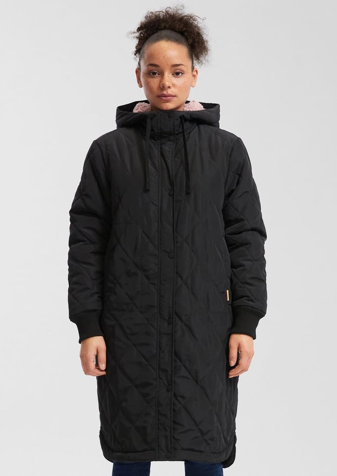 Langs oversized donsjas met capuchon voor vrouwen QS