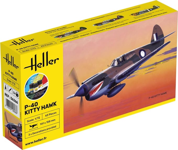 Heller Modelbouwpakket Militaire voertuigen - 56266 P-40 Kitty Hawk Plane - Starter Kit Plastic - 1:72 - Modelbouw