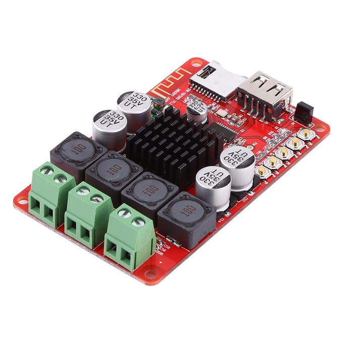 Amplificateur Récepteur Audio Bluetooth Portable 50W+50W Décodeur Carte TF avec Télécommande black