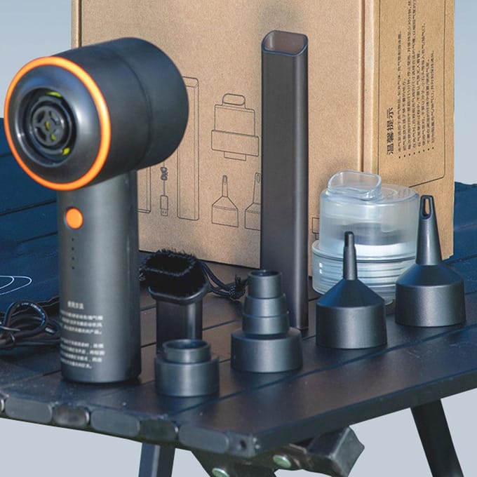 Multifunctionele draagbare draadloze elektrische inflator USB oplaadbaar 5-in-1 buiten opblaasbaar en zwart
