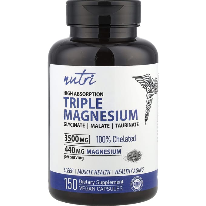 Triple Magnesium, Hoge Absorptie, 150 Veggie Capsules