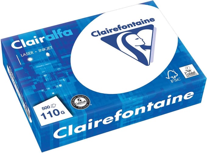 Clairefontaine Clairalfa presentatiepapier A4, 110 g, pak van 500 vel 4 stuks