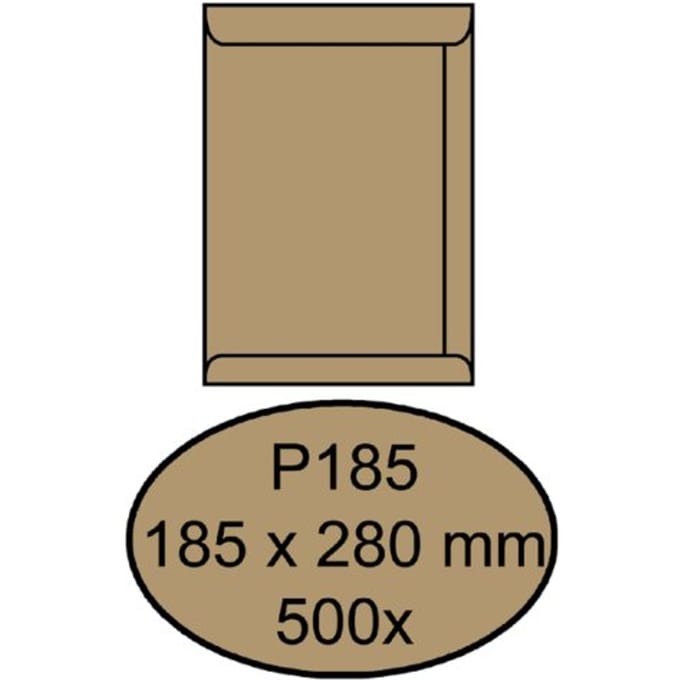 Envelop Quantore akte P185 185x280mm bruinkraft 500 stuks