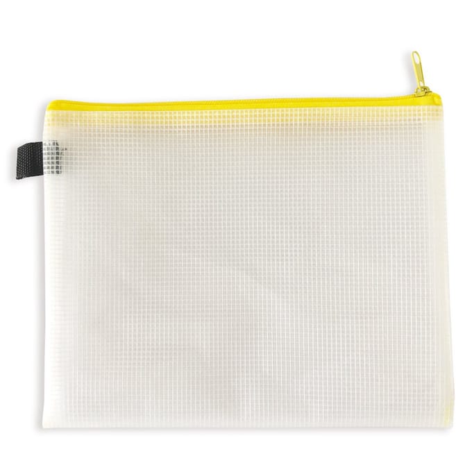 ACROPAQ Documententas – 5 stuks – A5+ (20 x 25 cm) – Ritssluiting & waterdicht – Documententas geel – Documenten tas