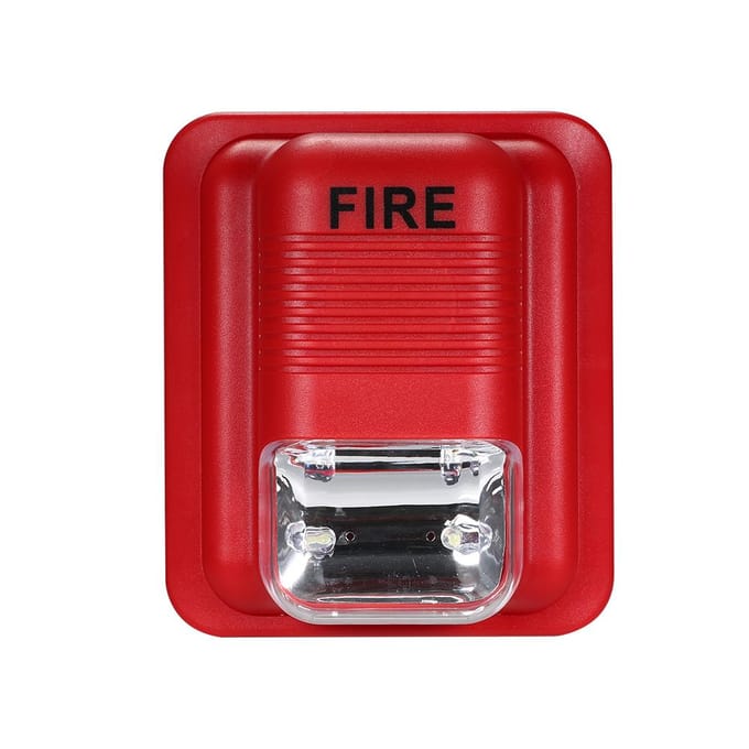 Brandalarmwaarschuwing Strobe Sirene Hoorngeluid & Strobe Alert Beveiligingssysteem voor thuiskantoor Hotel rood