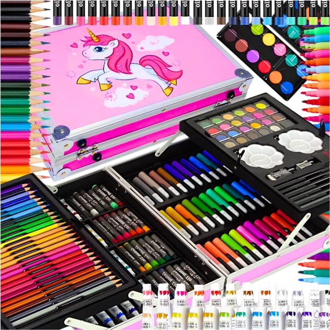 Creatieve Teken- en Schilderkit voor Kinderen - 145 Delig in Koffer