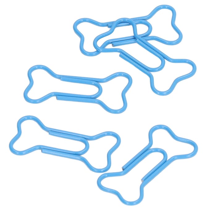 50 stuks Botvormige Paperclips Mooie Kleur Slipweerstand Draagbaar Kantoor Paperclips Bot blue