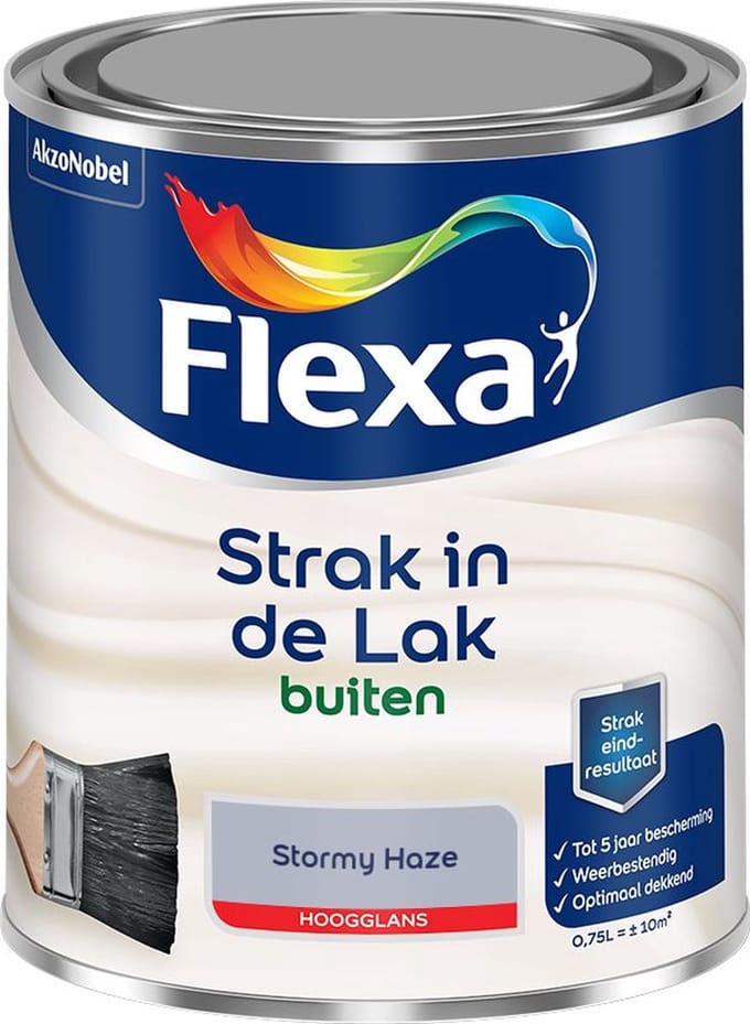 Flexa - Strak In De Lak Buitenlak Hoogglans - Stormy Haze - Mengverf - 750 Ml
