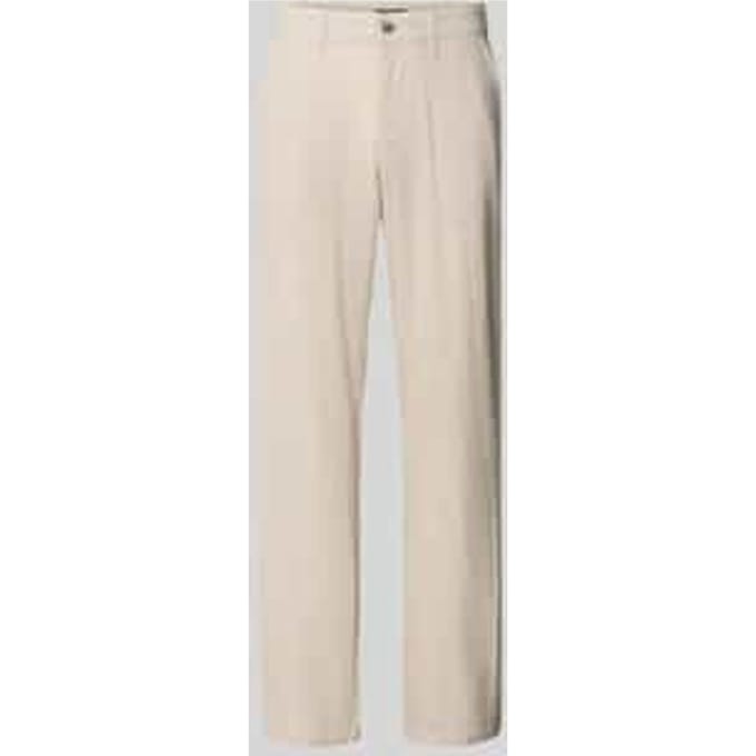 regular fit broek van mix van linnen en viscose met steekzakken