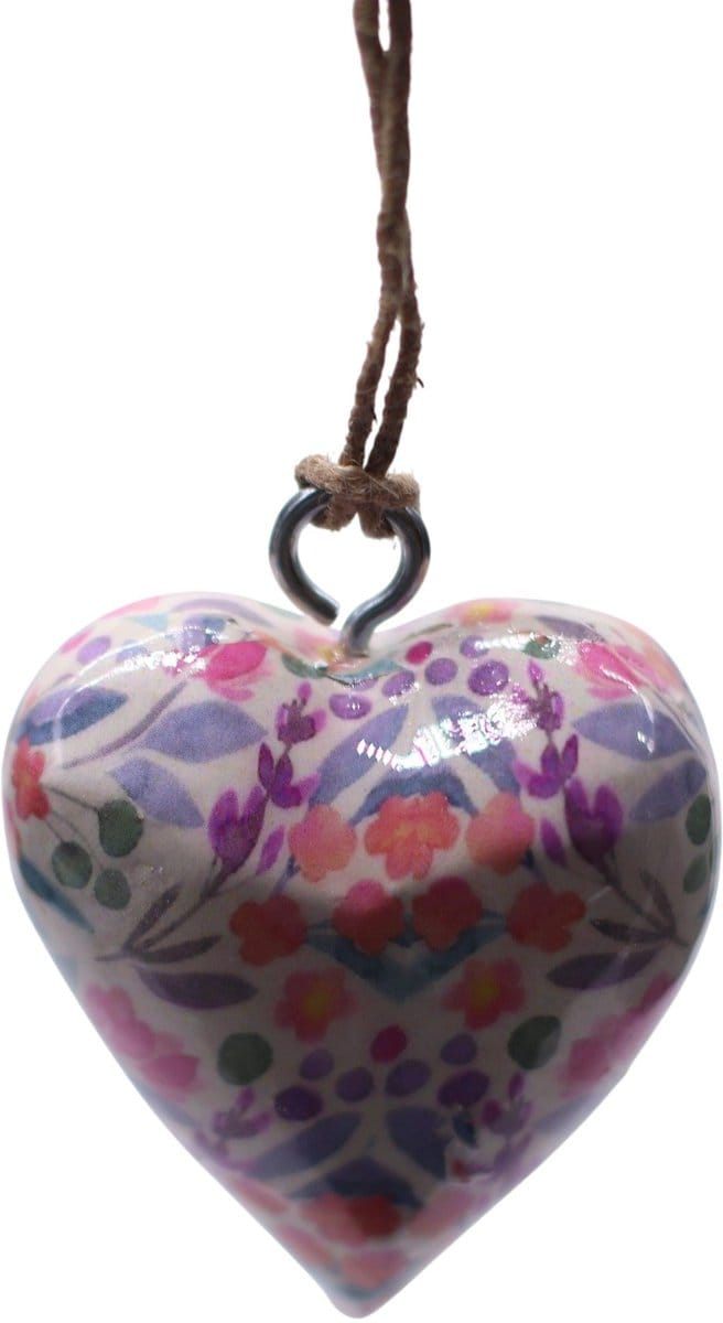Decoratieve houten hart - Mooi bloemenpatroon