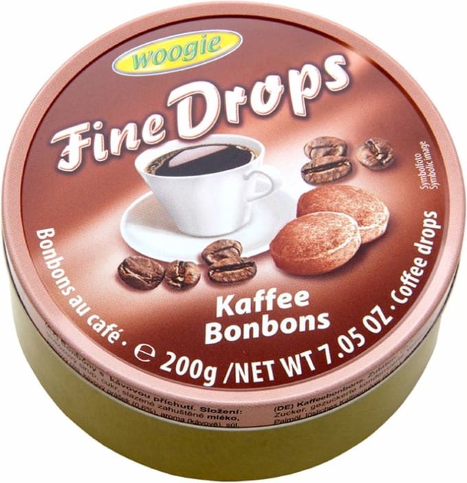 Woogie Fine Drops Koffie - heerlijke zuurtjes in handig blik - 200 g