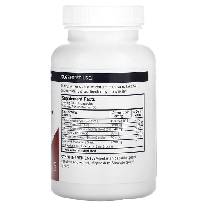Kirkman Labs, Formule Avancée Immuno-Aid, 120 Capsules