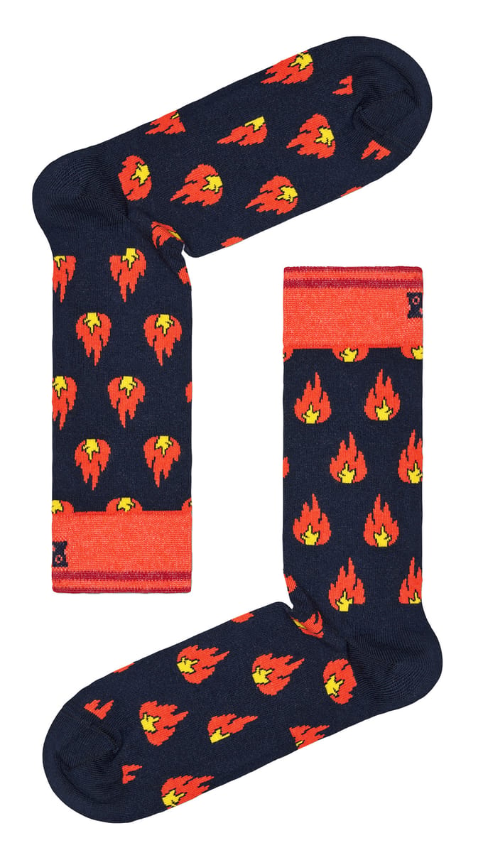 Happy Socks - Novelty Vlammen Design Sokken | Geweldig Cadeau - Vlammen