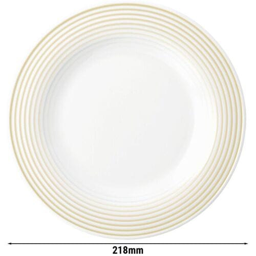(6 stuks) SELTMANN WEIDEN Bord - plat - Ø 215mm - Zandbeige Wit / Geel