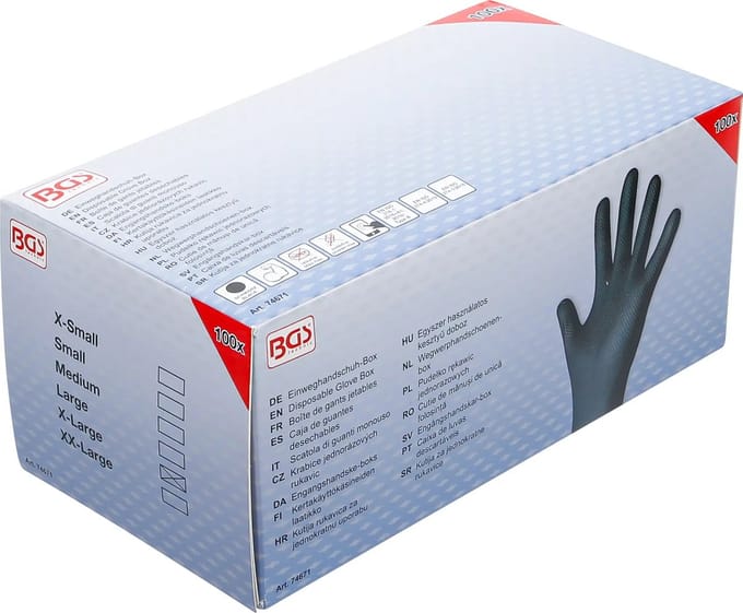 BGS Wegwerphandschoenen-box - nitril - extra grip - maat XL - 100 stuks