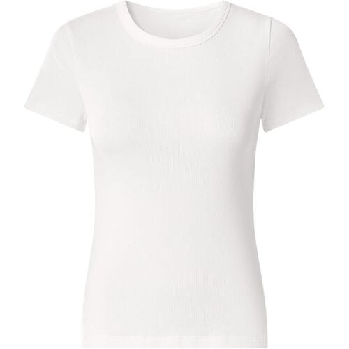 ESMARA Dames T-shirt, geribd (wit, L (44/46))