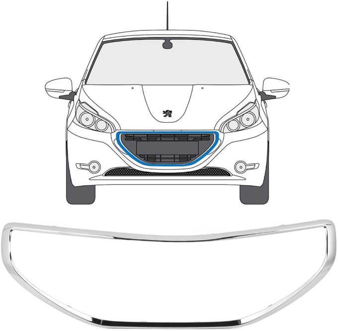 Frame van de grille voor Peugeot 208 2012-2015