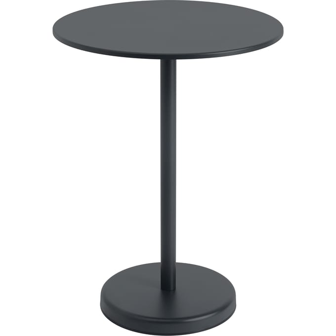 Muuto Linear Steel Tafel rond - zwart - Hoogte 95 cm
