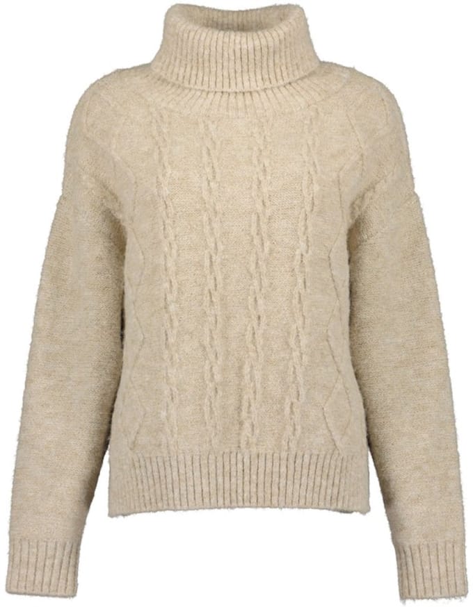 Blue Seven - Trui 248113 beige gebreid met col - maat 48