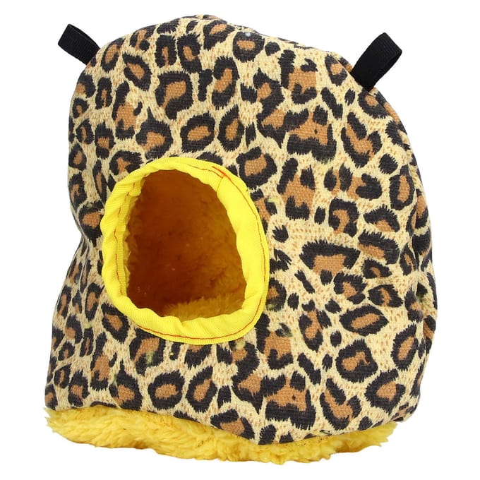 Warm Vogelhuisje Ronde Vorm Zacht Pluche Ruimtebesparend Gemakkelijk Schoon te Maken Veiligheid Papegaaien HuisLuipaardprint kleur luipaardprint