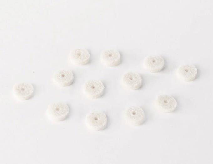 Fender Strap Button Viltwasjes - 12 Stuks Wit