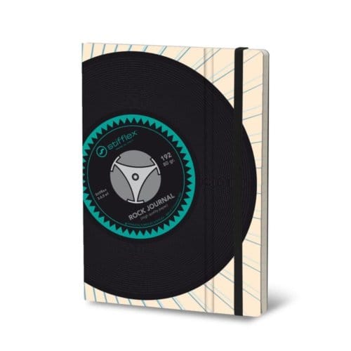 Stifflexible notitieboekje vinyl, 15 x 21 cm, rock journal