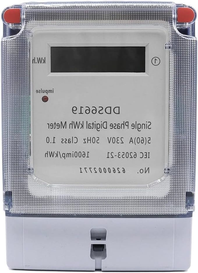 Digitale kWh-meter - Stroommeter - Energiebeheer - Wandmontage - 60A - Wit