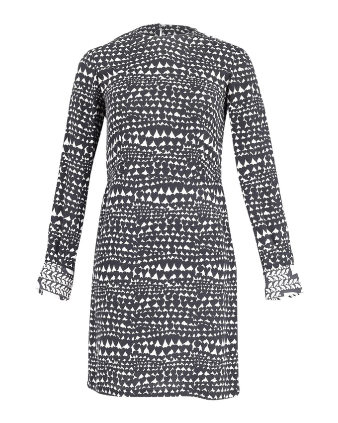 Stella McCartney bedrukte kokerjurk van polyester in zwart-wit.