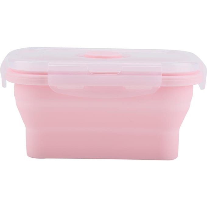 Draagbare Siliconen Lunchbox Opvouwbaar Magnetronbestendig Lunchtrommel Voedselcontainer 500ml