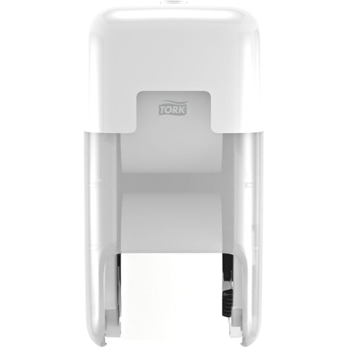 Toiletpapierdispenser Tork T7 Elevation OptiServe Coreless medium verticaal duo wit 558040