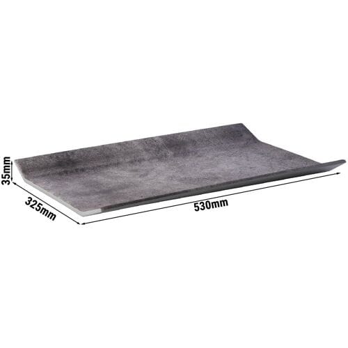 GGM Gastro (6 Stück) GN-Tablett 1/1 - ELEMENT - Melamin - Höhe: 35mm - Grau