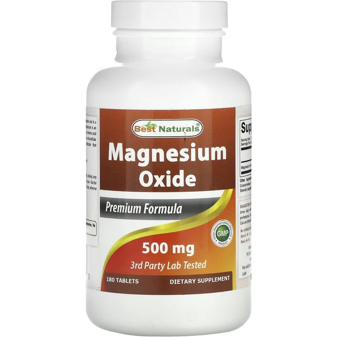 Best Naturals, Magnesiumoxide, 500 mg, 180 Tabletten
