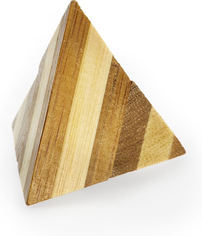 Eureka 3D Bamboo Brain Puzzle Pyramid 3D Puzzels