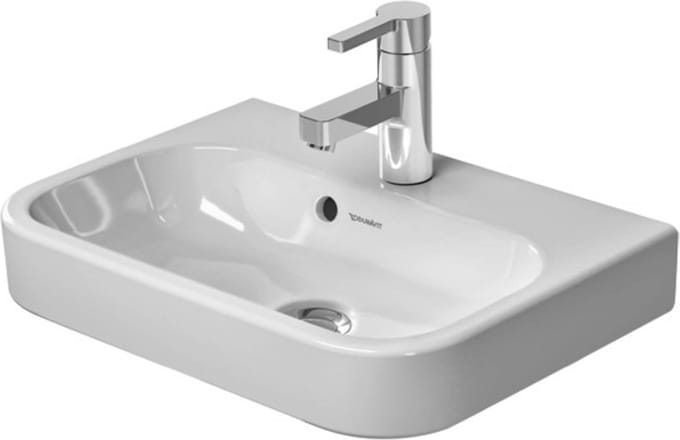 Duravit HappyD 2 meubelfontein met overloop met kraangat 50x36cm met wondergliss wit