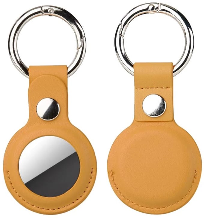 Go Go Gadget - Leerlook - Geschikt voor Apple airtag - Geel - 1 stuk