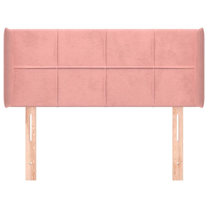 vidaXL - Hoofdbord - met - randen - 93x16x78/88 - cm - fluweel - roze