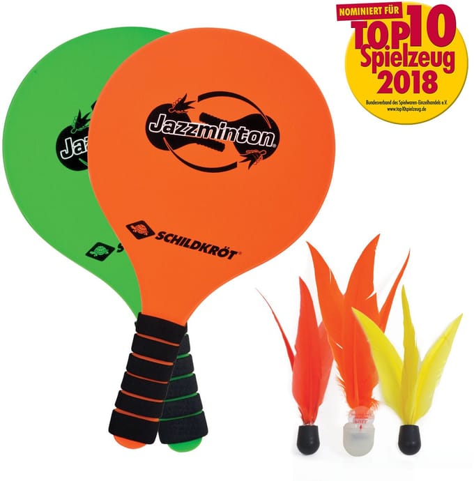 Schildkröt Jazzminton set beachball LED birdies speelplezier.