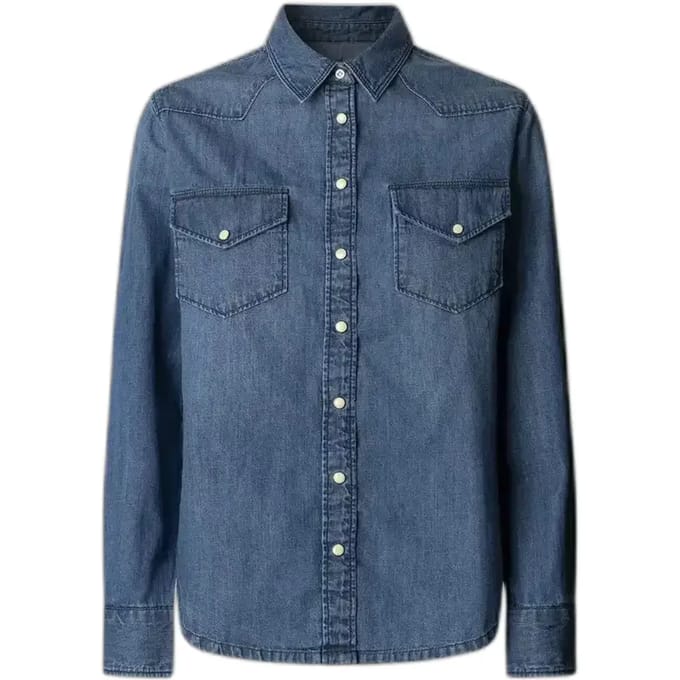 Pepe Jeans Regular Overhemd Met Lange Mouwen Blauw M Vrouw