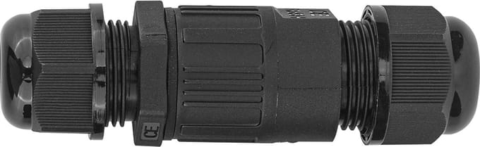Kabelverbinder - Rechte Connector - Kingtron - Waterdicht IP67 - 3 Aderig - Zwart