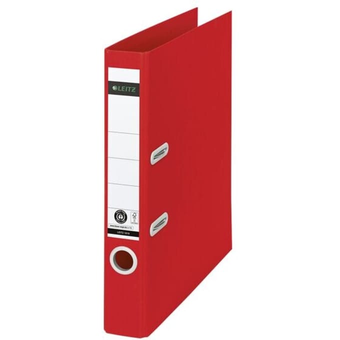 Leitz 180° Recycle Ordner A4 - Rugbreedte van 50mm - 100% Gerecycled Karton - Rood