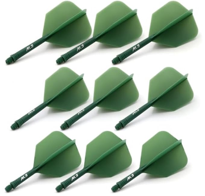 Geïntegreerde dart shafts en flights - 3 sets, 21mm/28mm/33mm