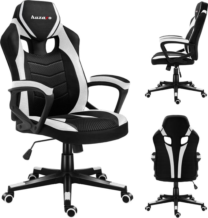 Huzaro Force 2.5 White Mesh Gamingstoel – Ergonomische Game Stoel met Mesh, Verstelbaar & Comfortabel, Wit