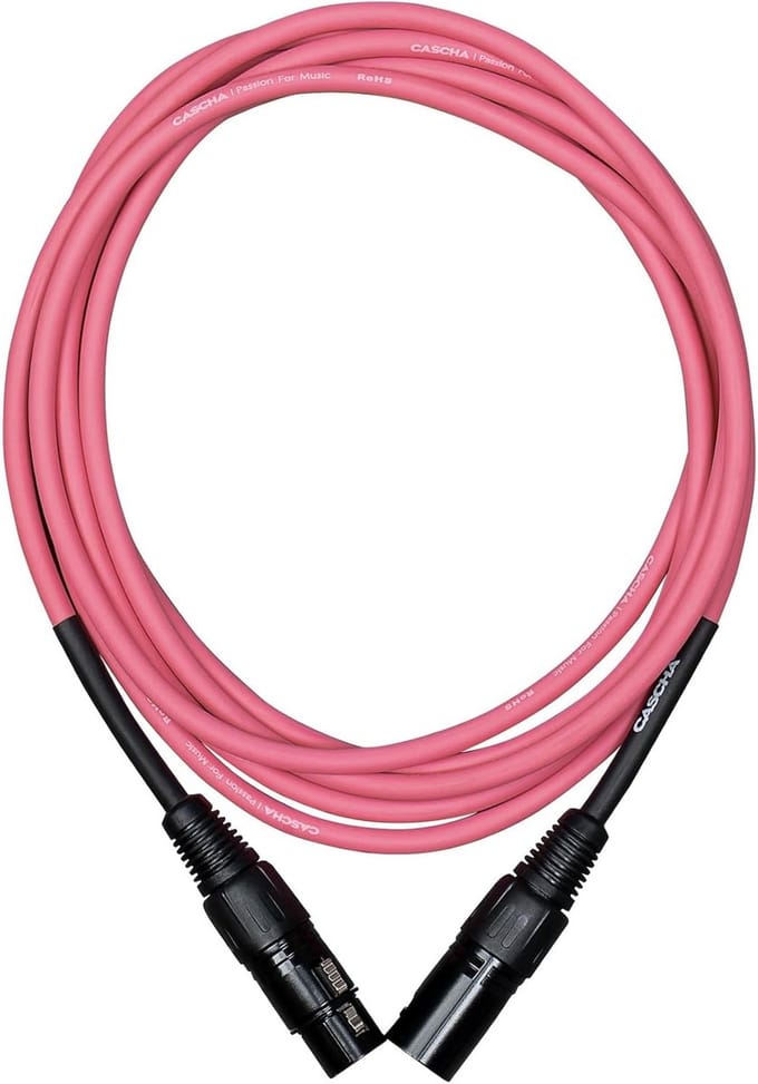 Cascha Standard Line Microfoonkabel XLR 6 meter Roze