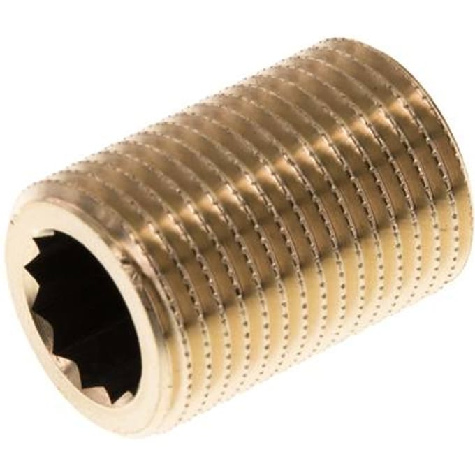G 1/2'' Messing Dubbele Pijpnippel 16 Bar DIN 2982 - 30mm