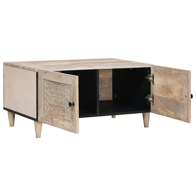 vidaXL - Salontafel - Wit - 80 - x - 54 - x - 40 - cm - Bewerkt - hout