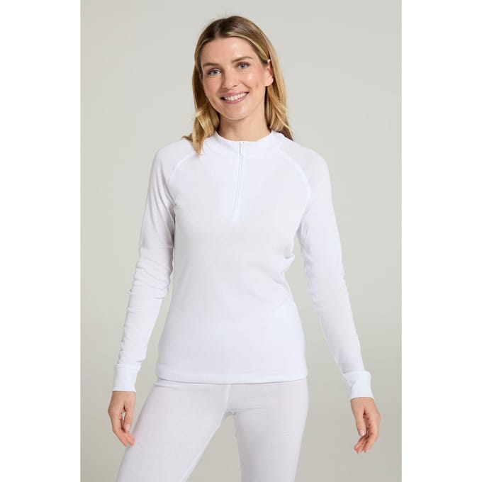Mountain Warehouse Dames/Dames Talus Zip Neck Thermo met lange mouwen (Wit)