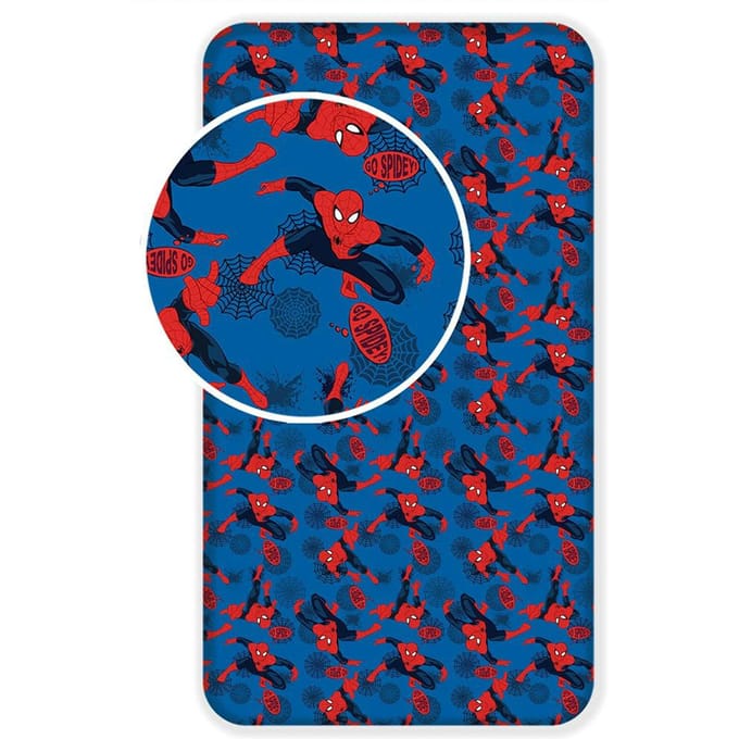 Spiderman Hoeslaken Eenpersoons - 90 x 200 cm - Katoen