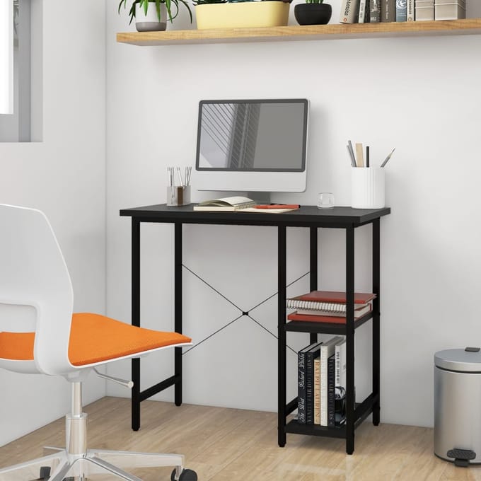 vidaXL - Computerbureau - 80x40x72 - cm - MDF - en - metaal - zwart