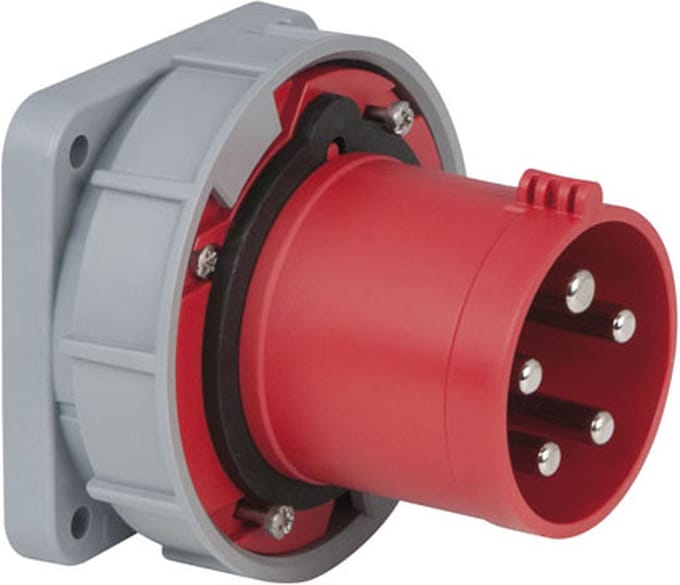 PCE CEE Inbouw WCD - 5-polig 63A - 1 stuk - Rood met IP67 bescherming