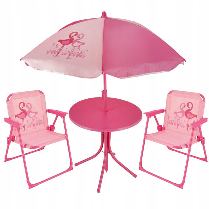Kindertuinmeubelset, picknickparasol, tafel, stoelen